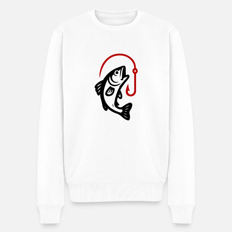 Poisson Brochet Hamebot - Pull Premium bio Homme - blanc