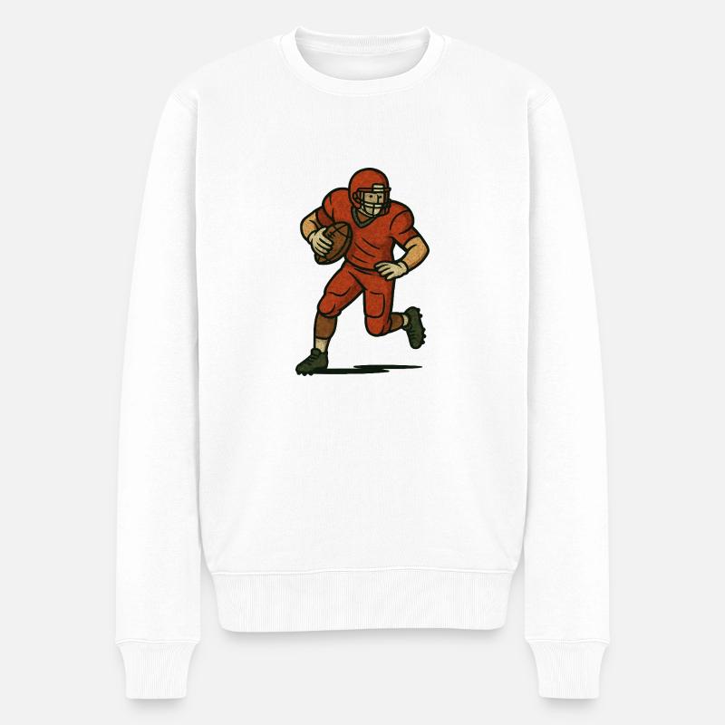 football - Männer Premium Bio Pullover - Weiß