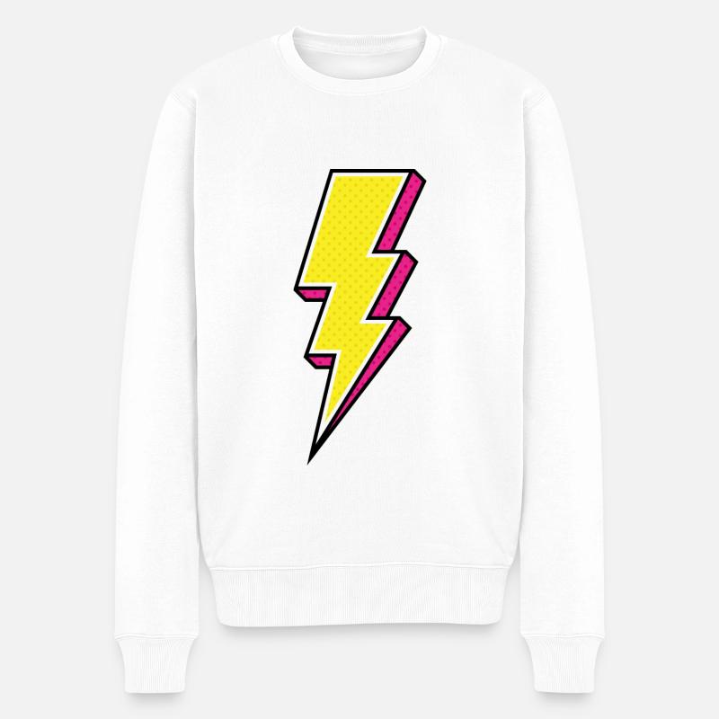 Blitz - Männer Premium Bio Pullover - Weiß