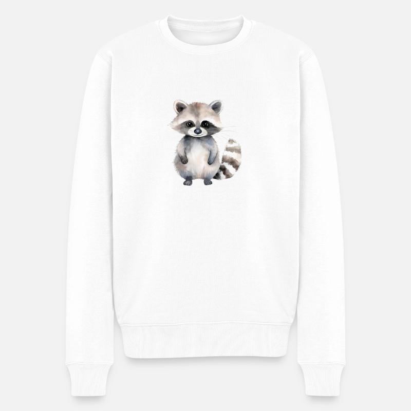 Raton laveur Lena - Pull Premium bio Homme - blanc