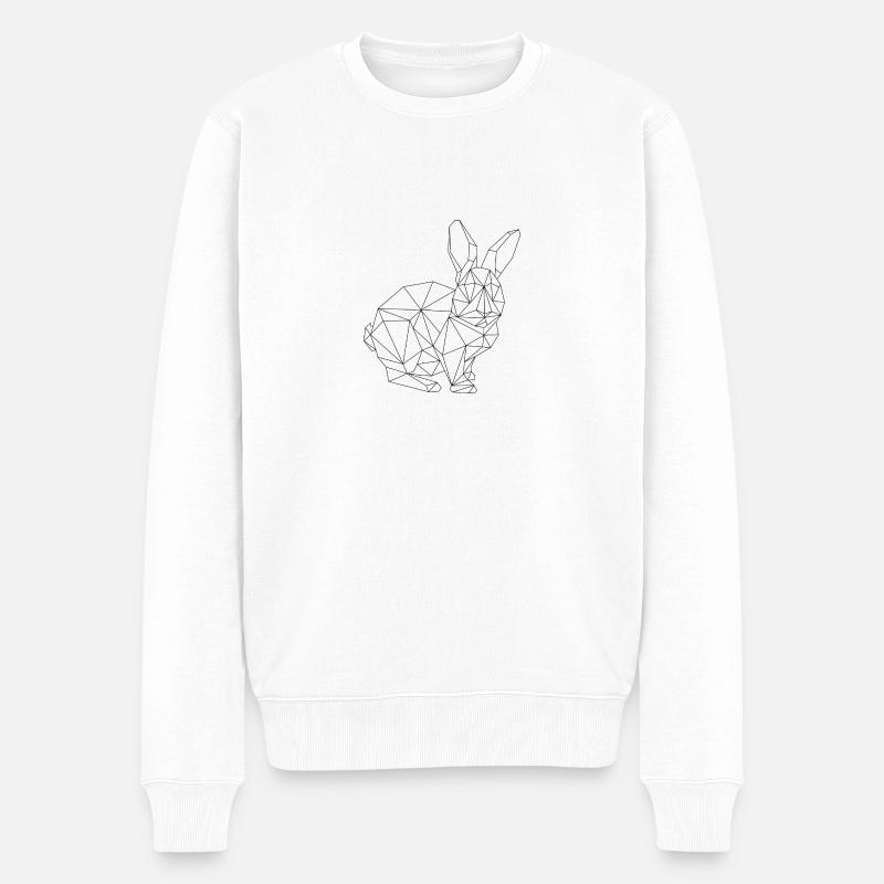 Hase - Männer Premium Bio Pullover - Weiß