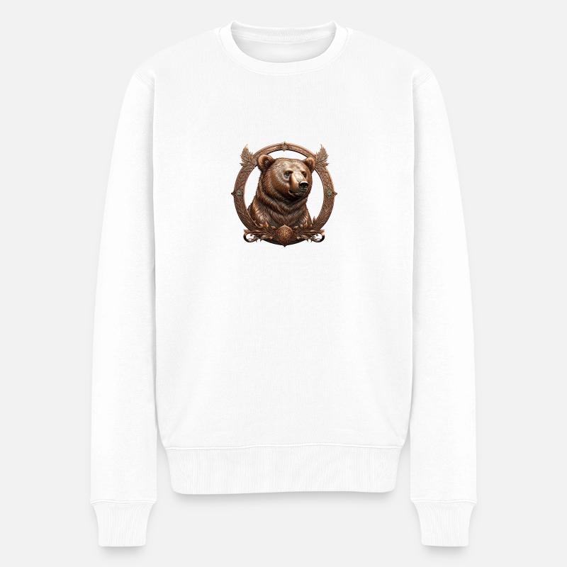 L’ours de bronze - Pull Premium bio Homme - blanc