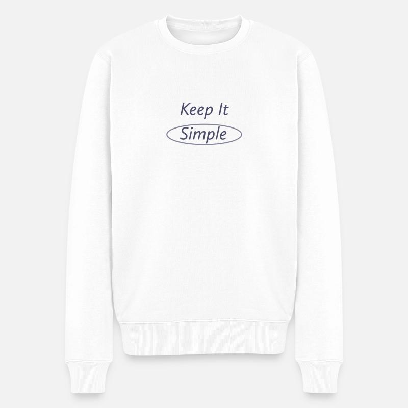 Keep it simple - Männer Premium Bio Pullover - Weiß