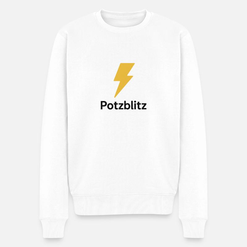 Potzblitz - Männer Premium Bio Pullover - Weiß
