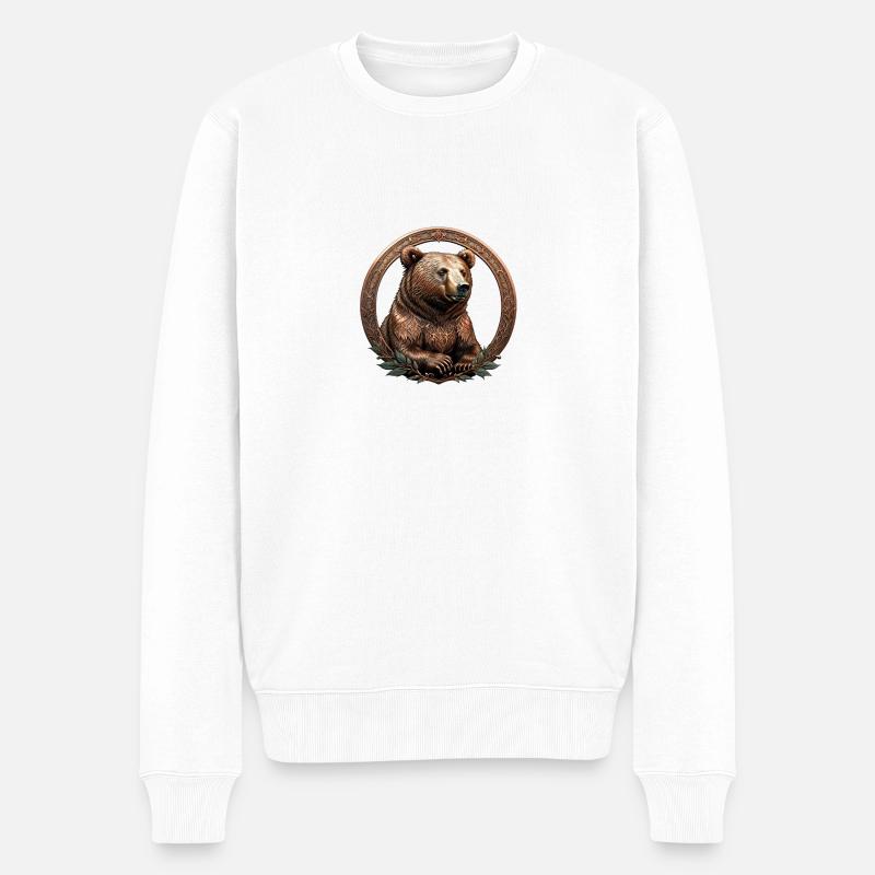 The Bronze Bear - Männer Premium Bio Pullover - Weiß