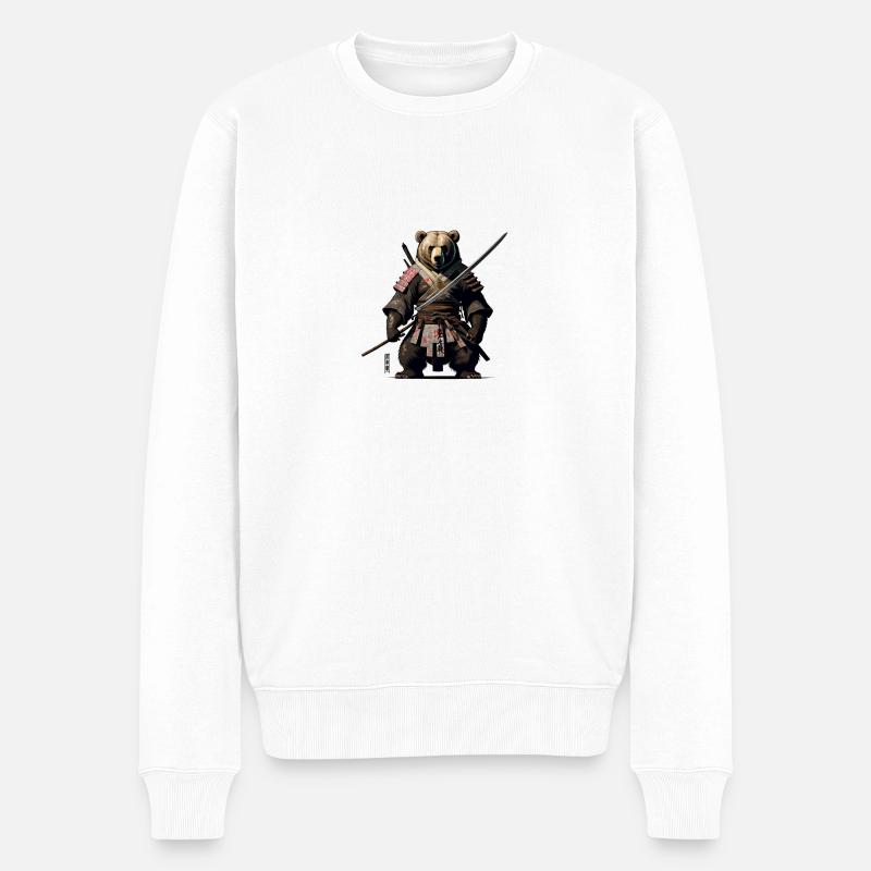 L’ours ninja - Pull Premium bio Homme - blanc