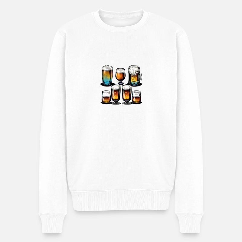 Bierglas - Männer Premium Bio Pullover - Weiß