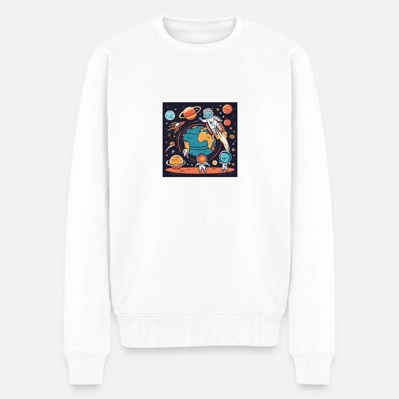 Wir sind die Erde - Männer Premium Bio Pullover - Weiß