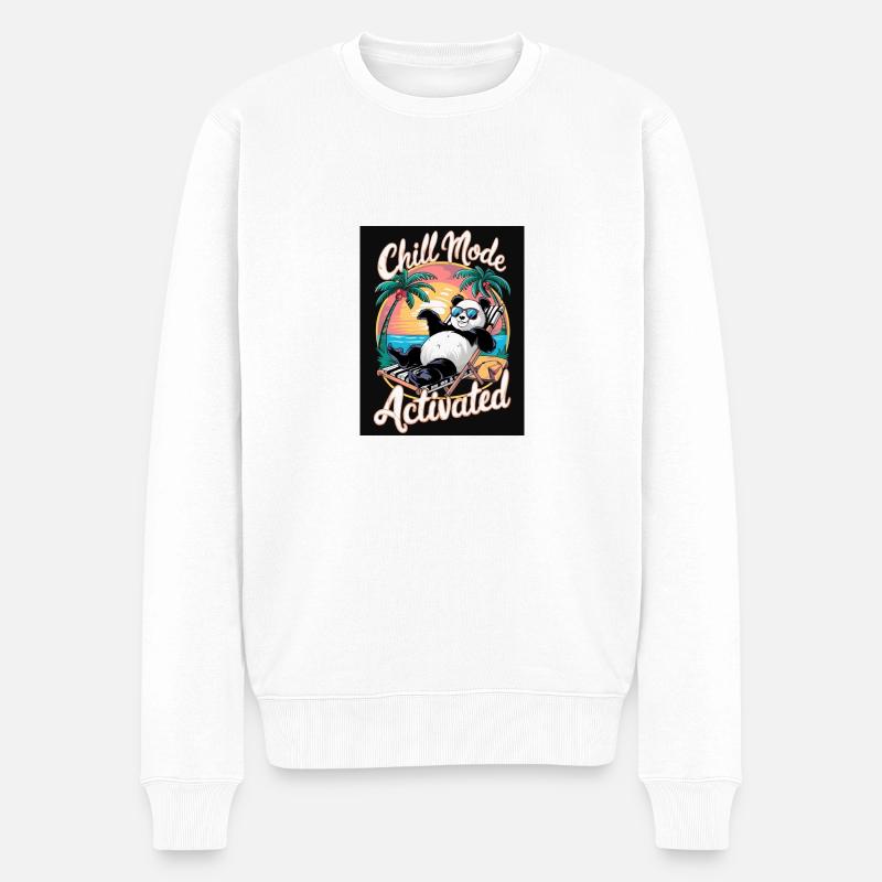 CHILL MODE ACTIVATED - Männer Premium Bio Pullover - Weiß