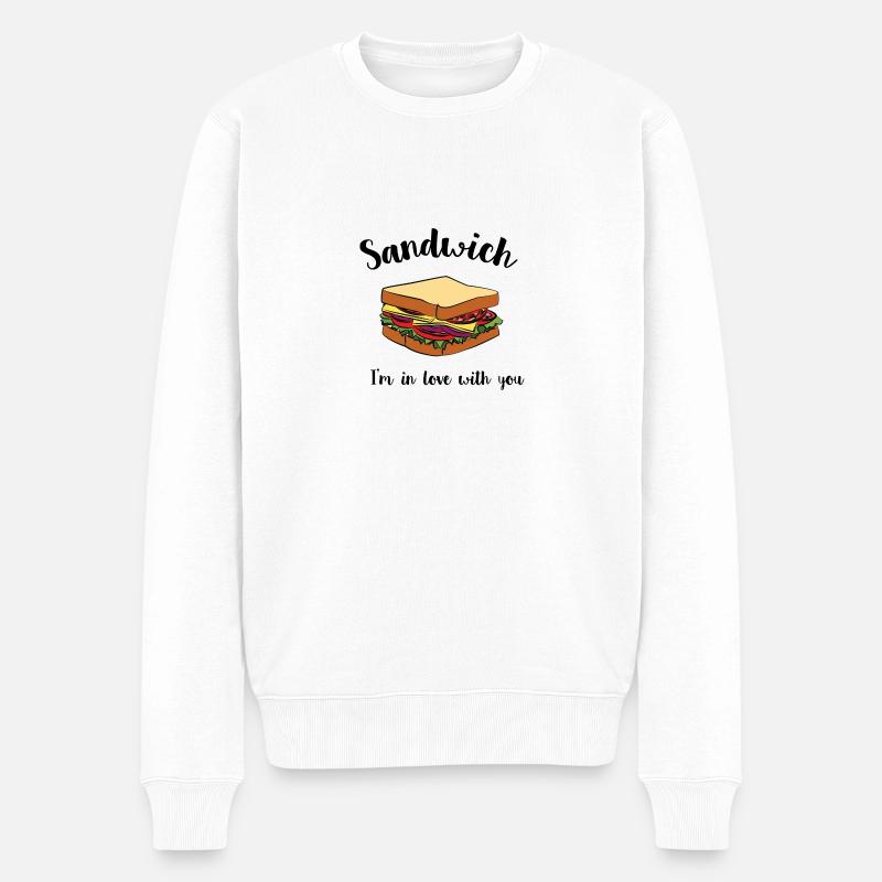 Sandwich - Männer Premium Bio Pullover - Weiß