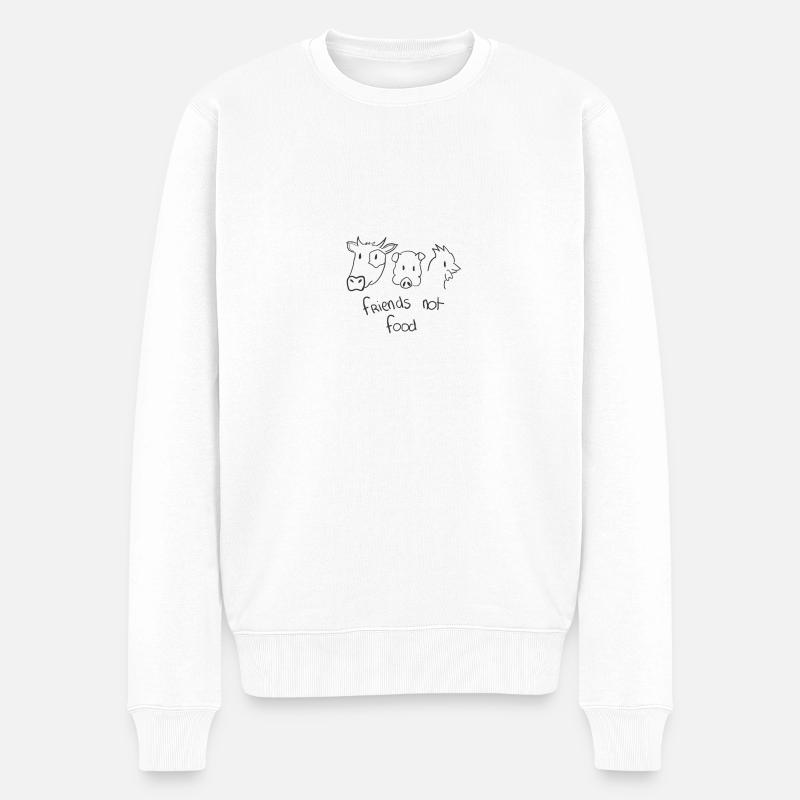 Freunde kein Futter - Männer Premium Bio Pullover - Weiß