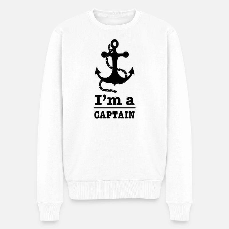 capitaine - Pull Premium bio Homme - blanc