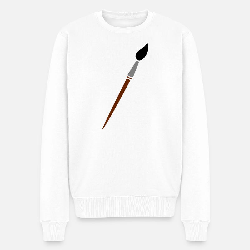 Pinsel - Männer Premium Bio Pullover - Weiß