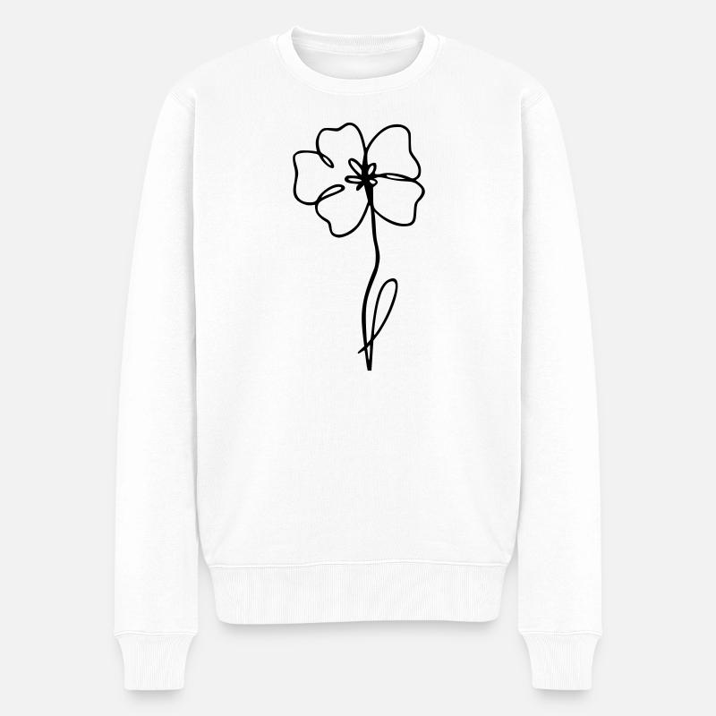 Mohn - Männer Premium Bio Pullover - Weiß
