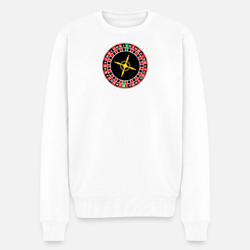 Rolette-Zylinder - Männer Premium Bio Pullover - Weiß