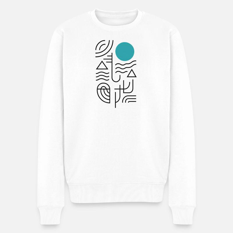 Eau géomique et pression du ciel - Pull Premium bio Homme - blanc