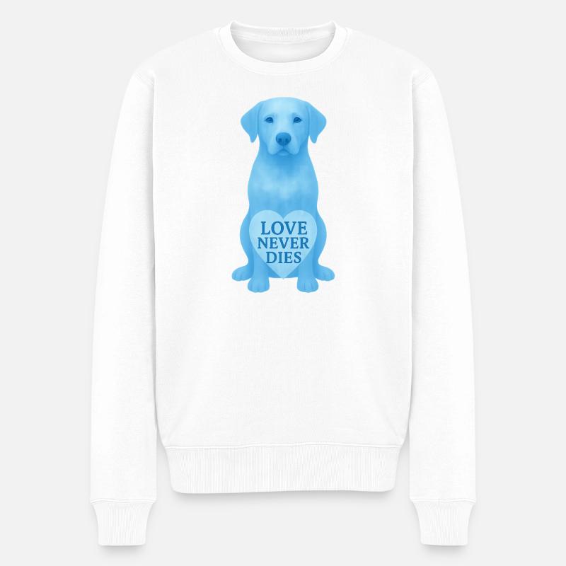 Dog in Heaven-Love never dies - Männer Premium Bio Pullover - Weiß