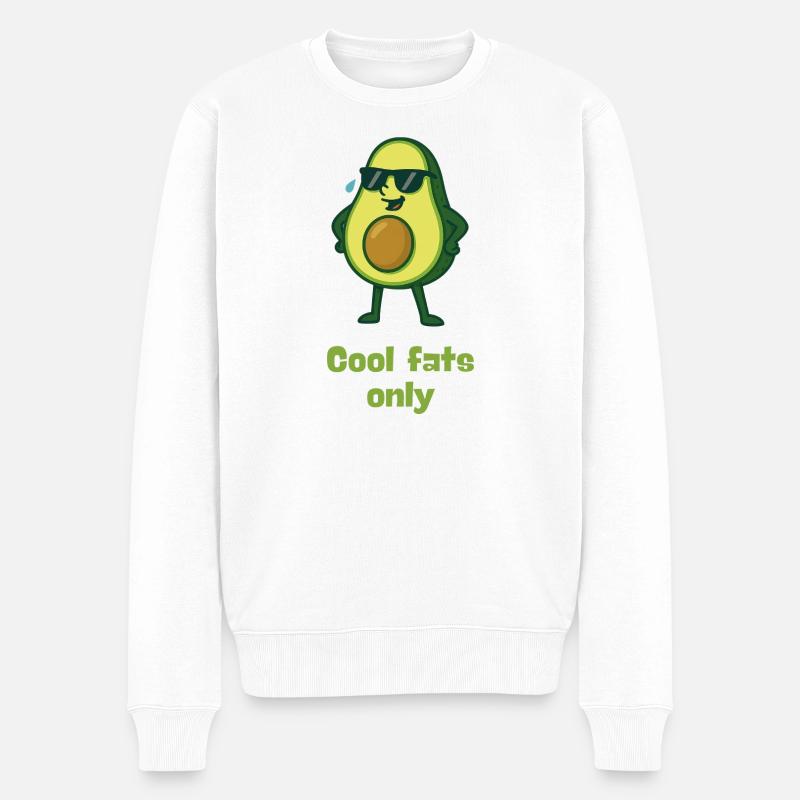 Avocado Swagger: Cool Fats Only - Männer Premium Bio Pullover - Weiß