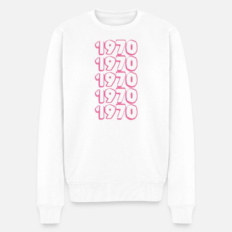 1970 - Männer Premium Bio Pullover - Weiß