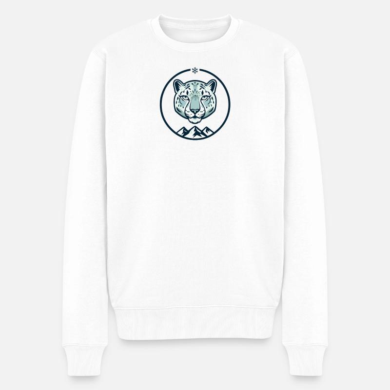 Léopard des neiges montagnard - Pull Premium bio Homme - blanc