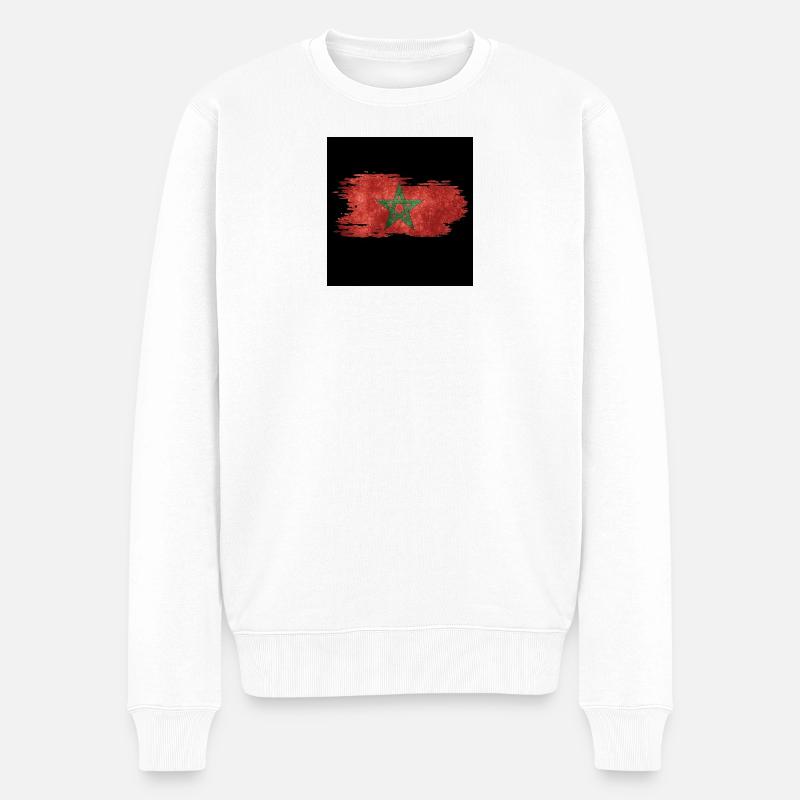 Marokko - Männer Premium Bio Pullover - Weiß