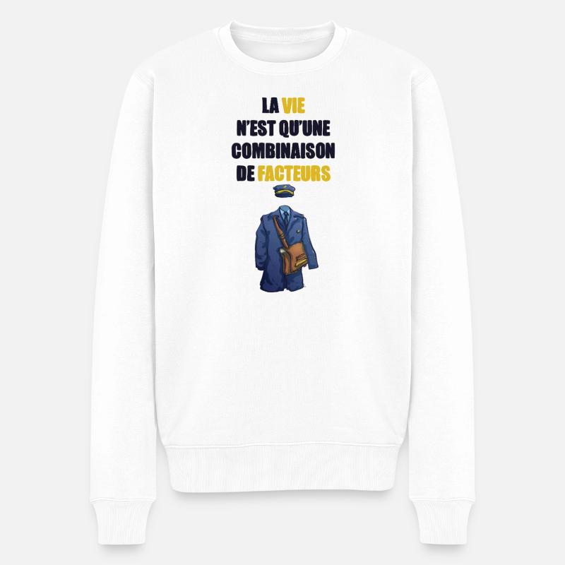 Das Leben ist nur eine Kombination von Faktoren - Männer Premium Bio Pullover - Weiß