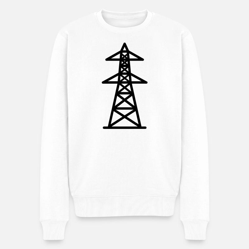 Strommast - Männer Premium Bio Pullover - Weiß