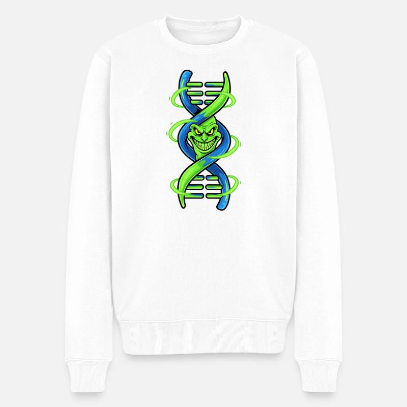 Dämonische DNA-Doppelhelix - Männer Premium Bio Pullover - Weiß