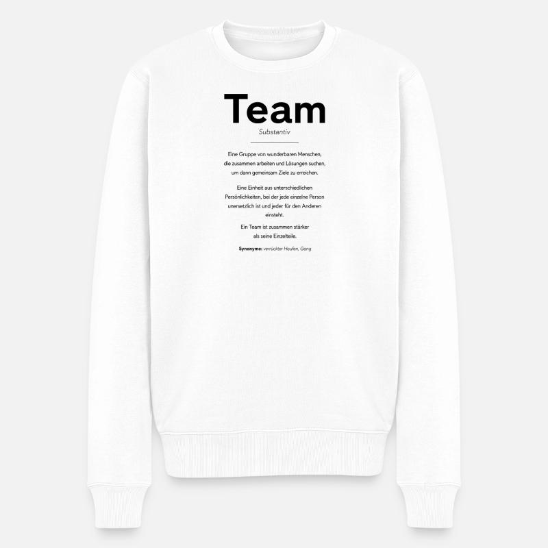Teamgeist: Gemeinsame Ziele erreichen - Männer Premium Bio Pullover - Weiß