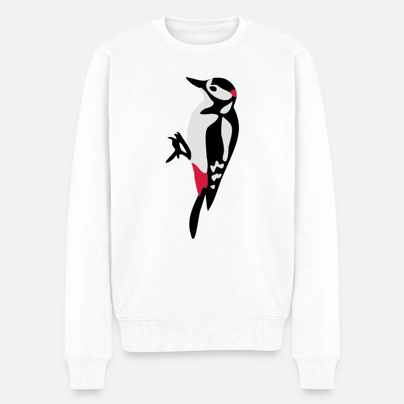 Buntspecht - Männer Premium Bio Pullover - Weiß