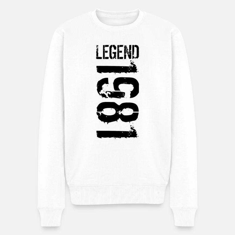 Legend 1981 black - Männer Premium Bio Pullover - Weiß
