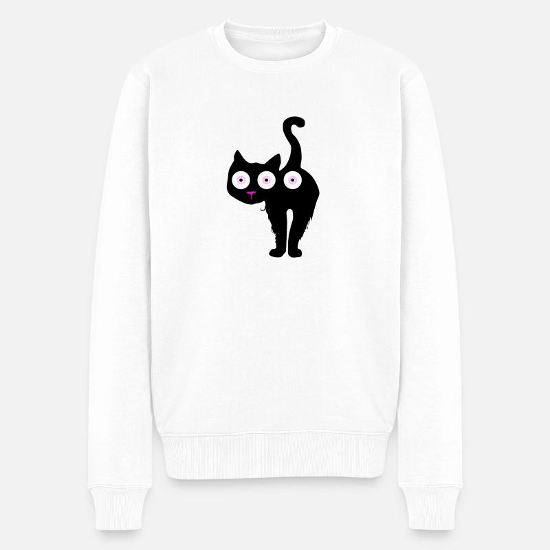 Chat à trois yeux ou ... - Pull Premium bio Homme - blanc