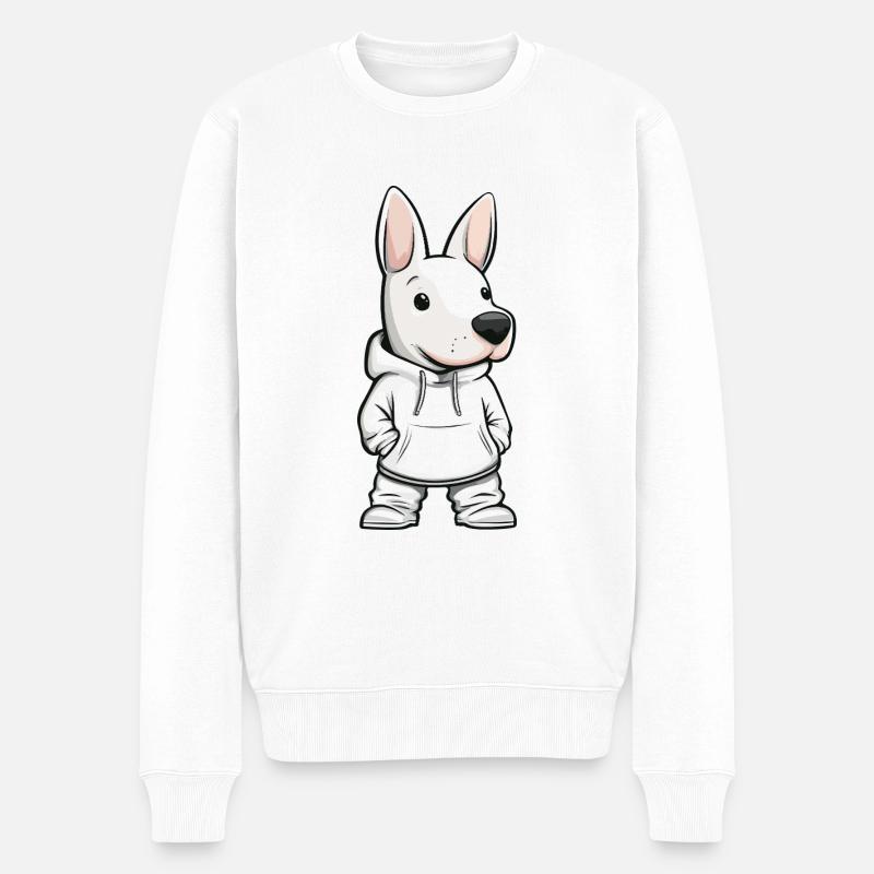 Bull Terrier Chien Drôle - Pull Premium bio Homme - blanc