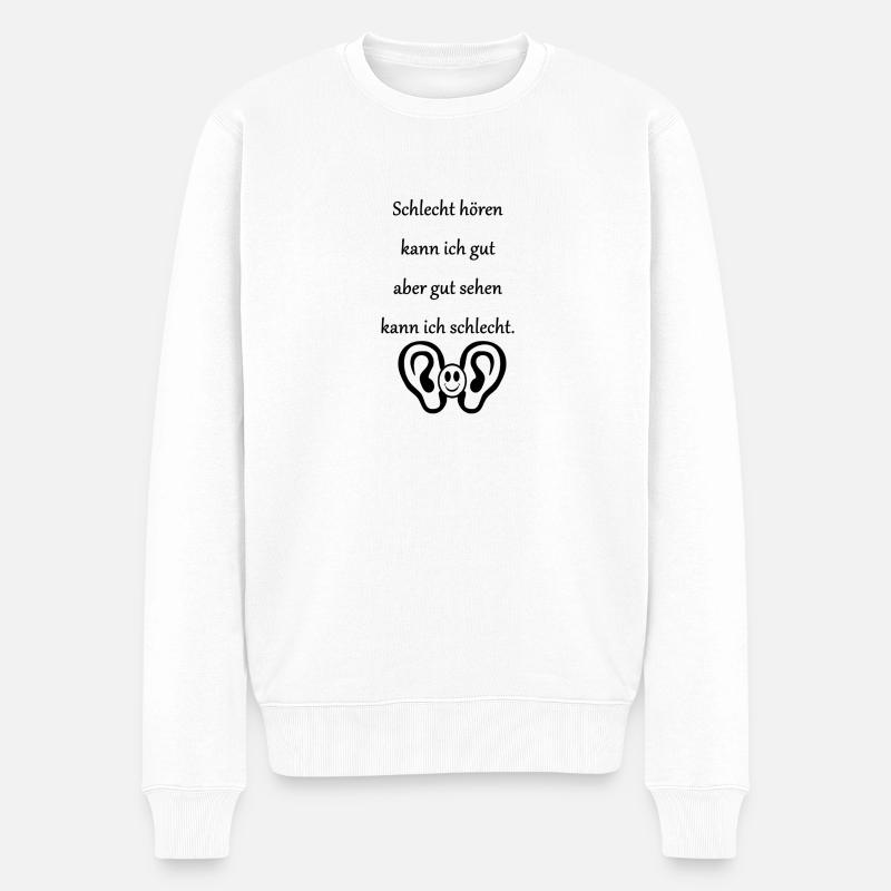 Coole Designs und lustige Sprüche - Männer Premium Bio Pullover - Weiß