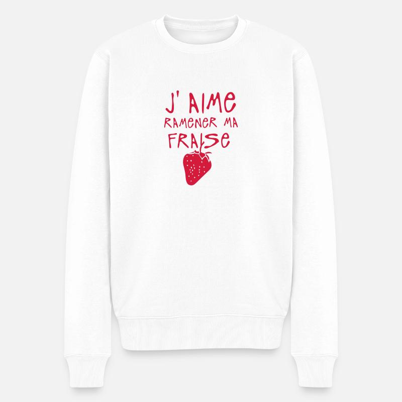 aime ramener ma fraise citation expressi - Pull Premium bio Homme - blanc