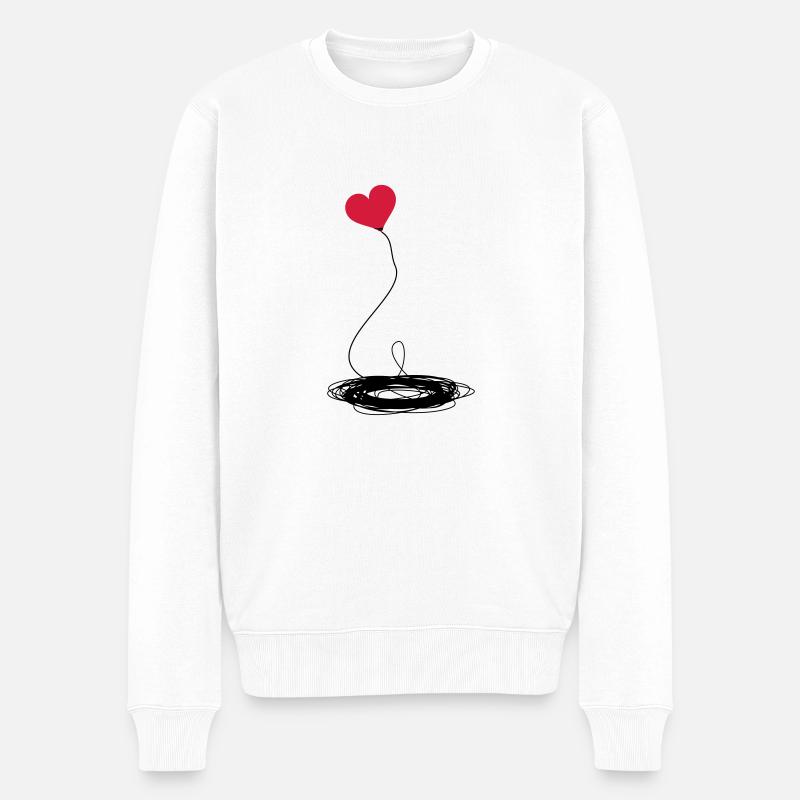 Herz auf Reisen - Männer Premium Bio Pullover - Weiß