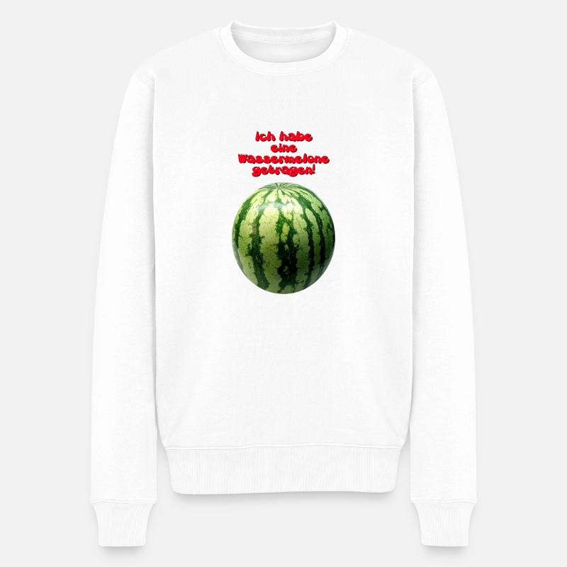 wassermelone getrage - Männer Premium Bio Pullover - Weiß