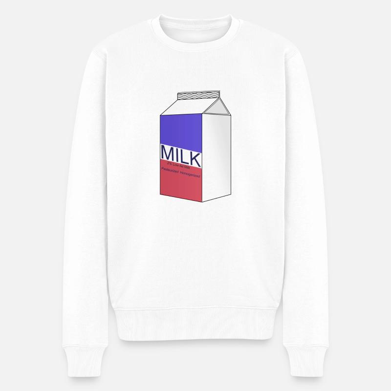 Milch - Männer Premium Bio Pullover - Weiß