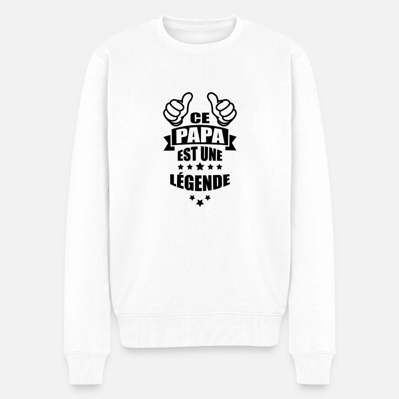 ce papa est une légende - Pull Premium bio Homme - blanc