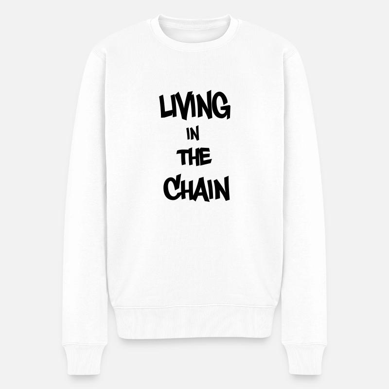 Living in the chain - Pull Premium bio Homme - blanc