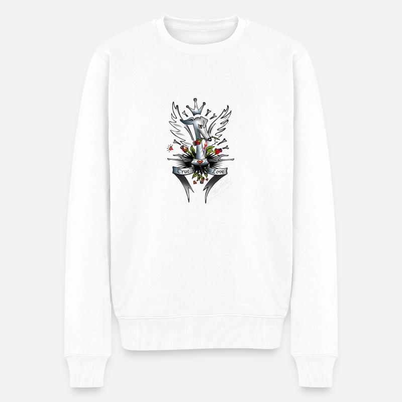 true love white - Männer Premium Bio Pullover - Weiß