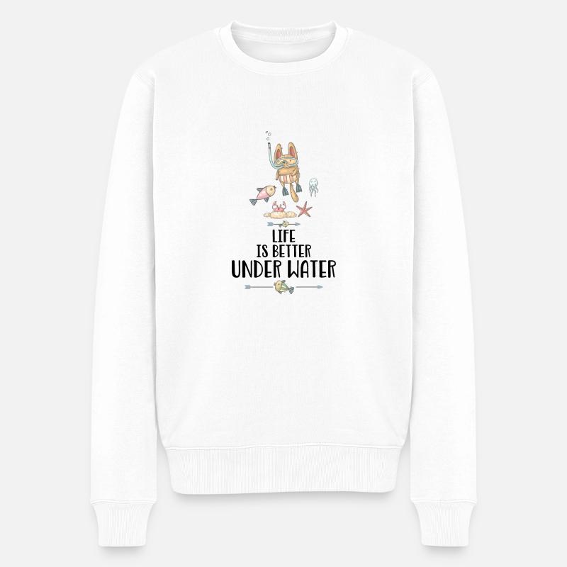 plongeur - Pull Premium bio Homme - blanc