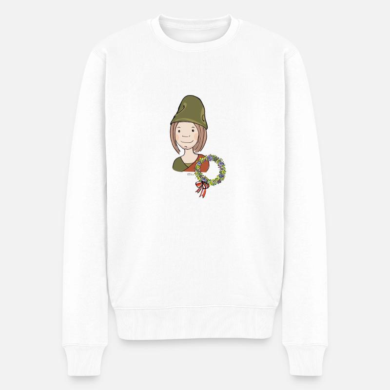 Mittelalter Bürger, Knecht - Männer Premium Bio Pullover - Weiß