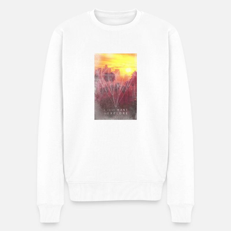 _Palms,Hipster T-Shirts,Moustache,Triangle,Hipsta - Männer Premium Bio Pullover - Weiß