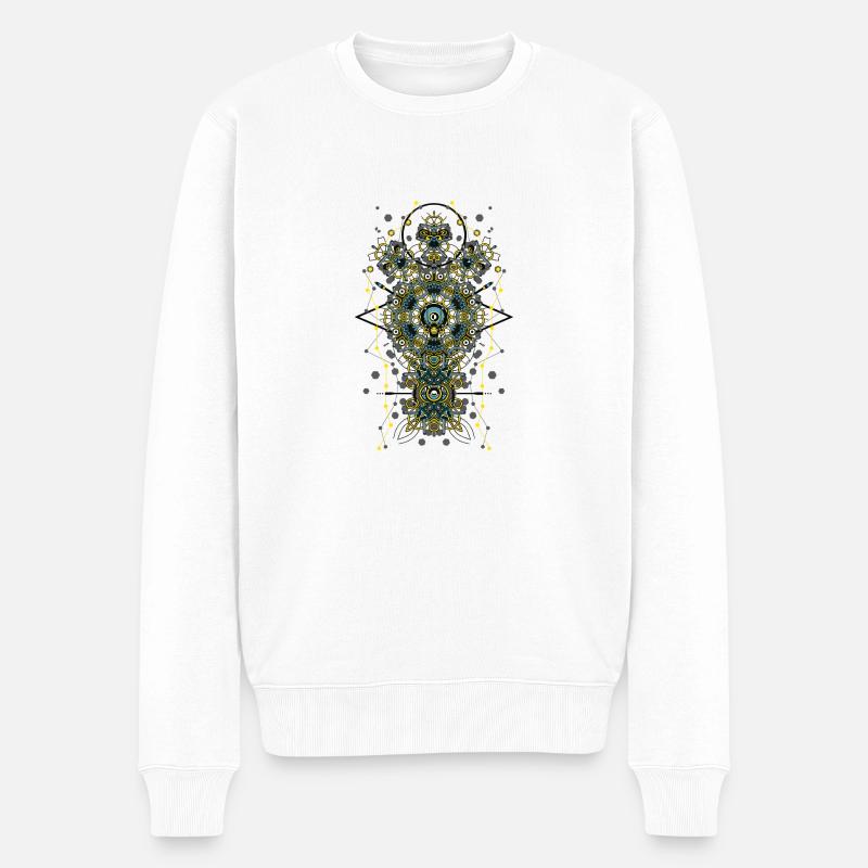 Totem techno Mix 02 - Pull Premium bio Homme - blanc