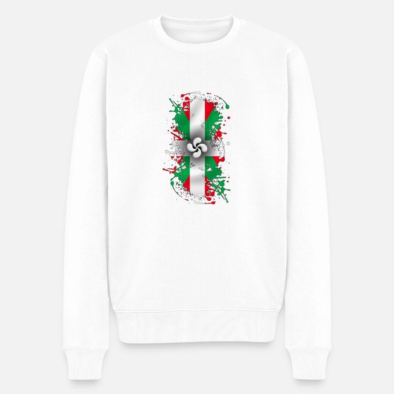 Pays Basque - Euskal Herria - Pull Premium bio Homme - blanc