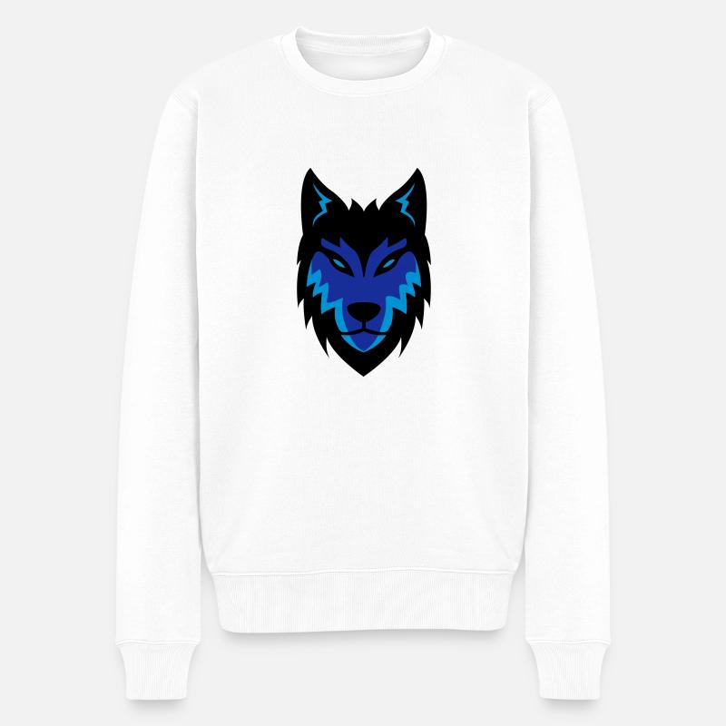 wolf_02 - Pull Premium bio Homme - blanc