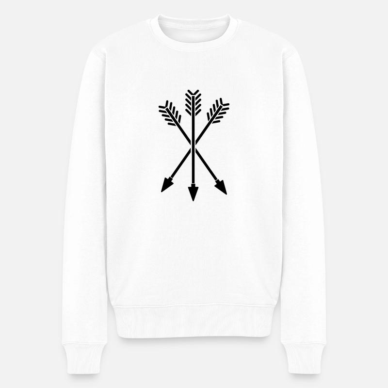 arrows - Men's Premium Organic Jumper - white