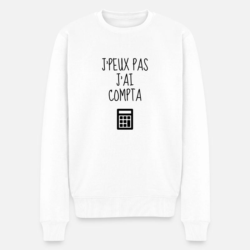 comptable / comptabilité / compter / chiffre - Pull Premium bio Homme - blanc
