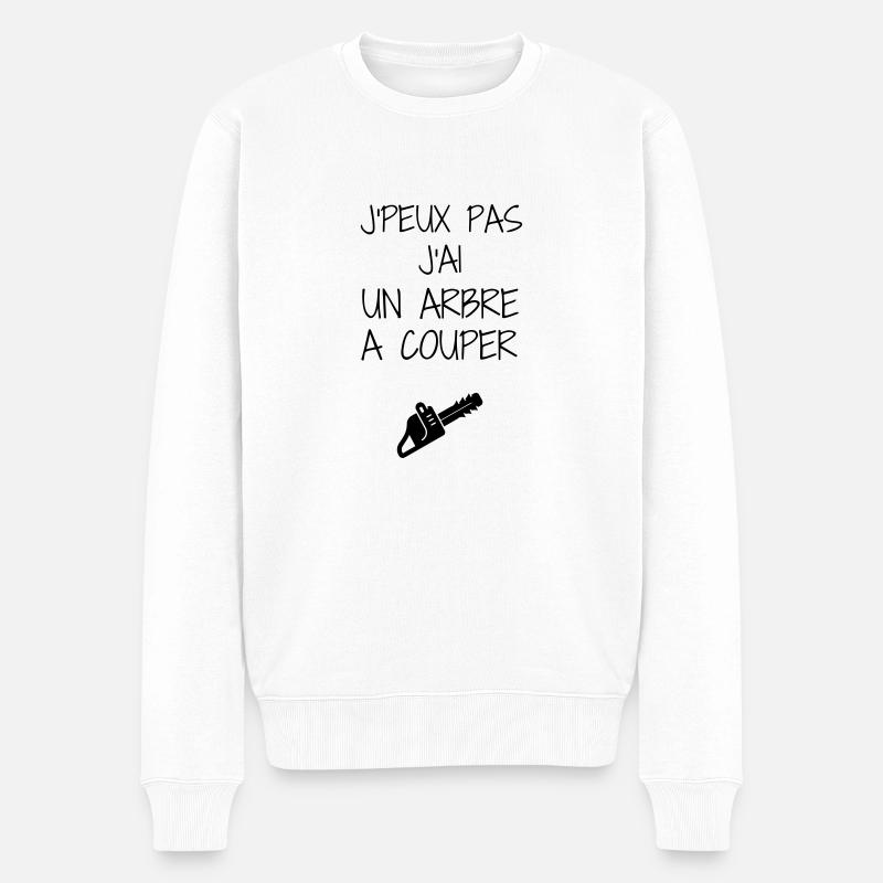 bûcheron / forêt / arbre / bois - Pull Premium bio Homme - blanc